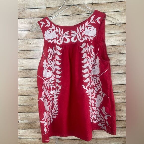 Lucky Brand red with white embroidery. Size small. - Picture 1 of 4
